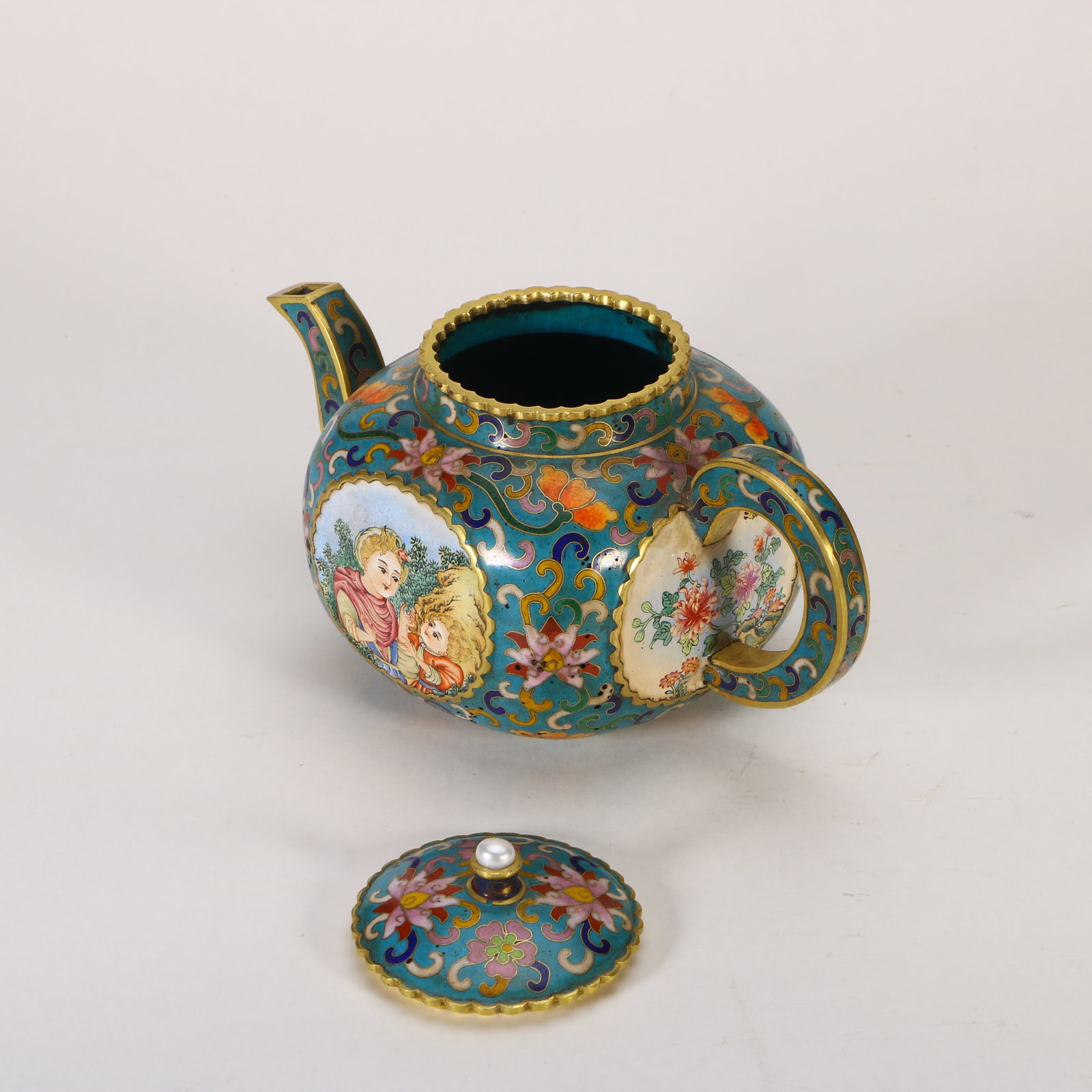 A cloisonn?? enamel teapot - 6