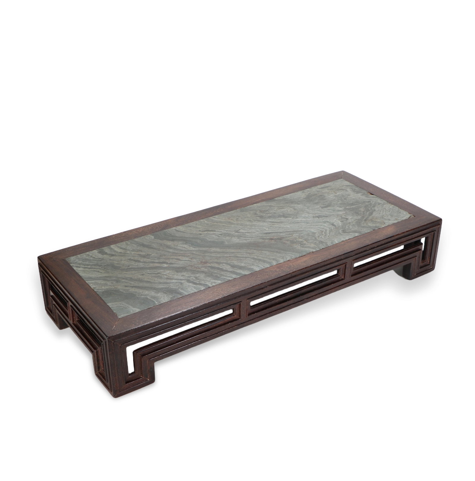 Rosewood Inlaid with Marble Low Table (1 of 8)