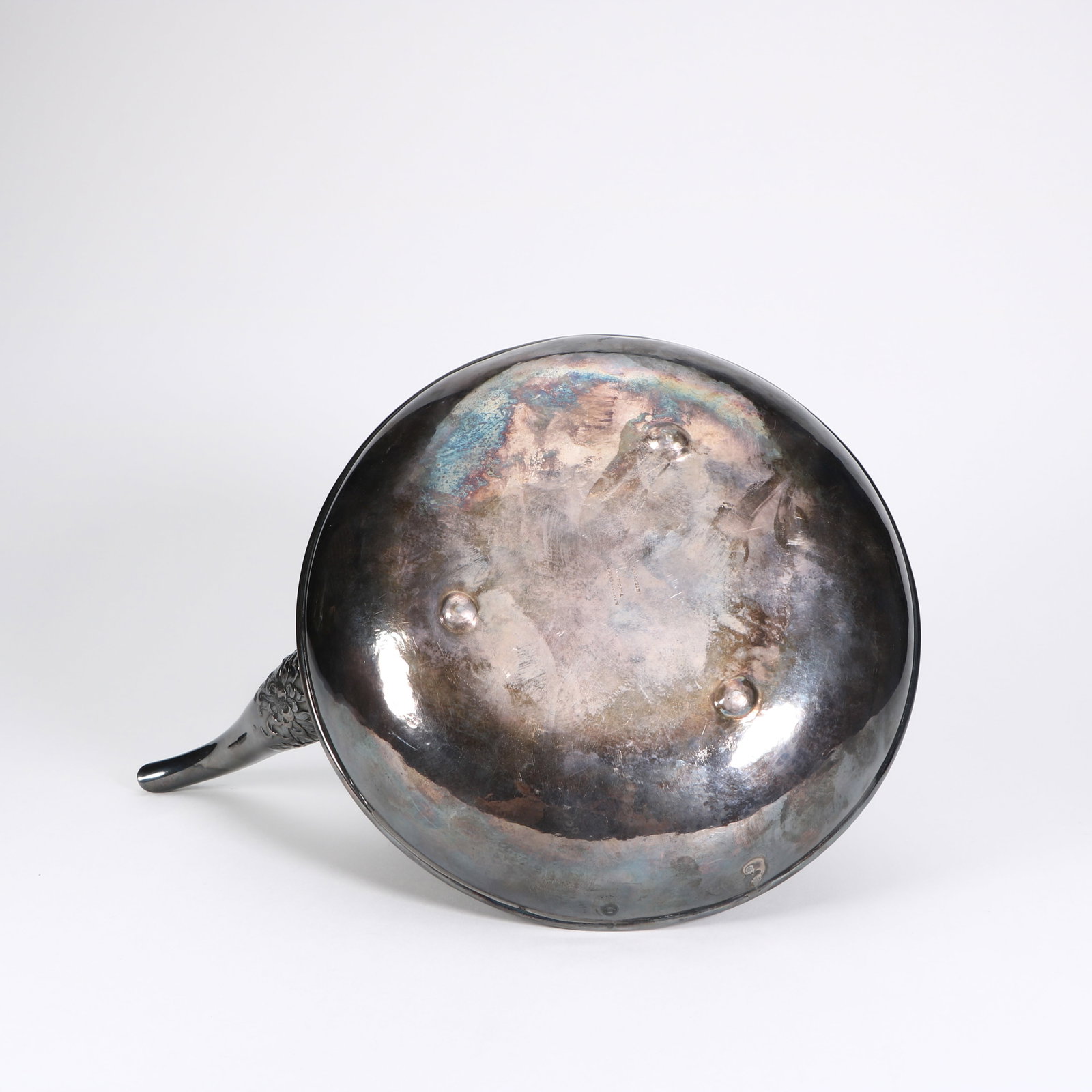 A silver kettle with a handle - 5