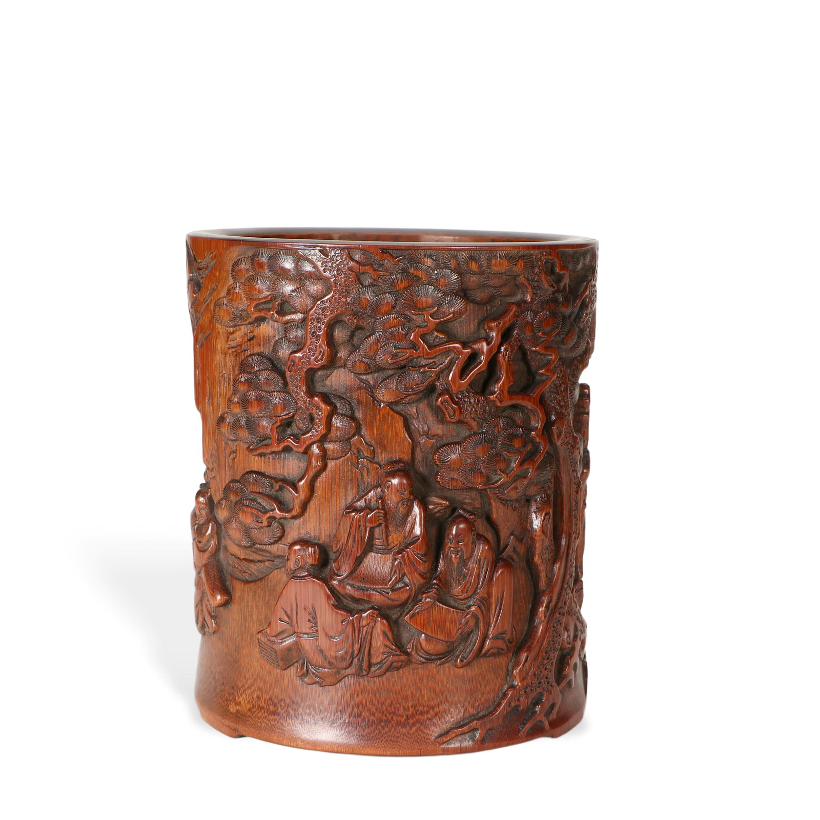 A Qing Dynasty bamboo brush pot (1 of 8)