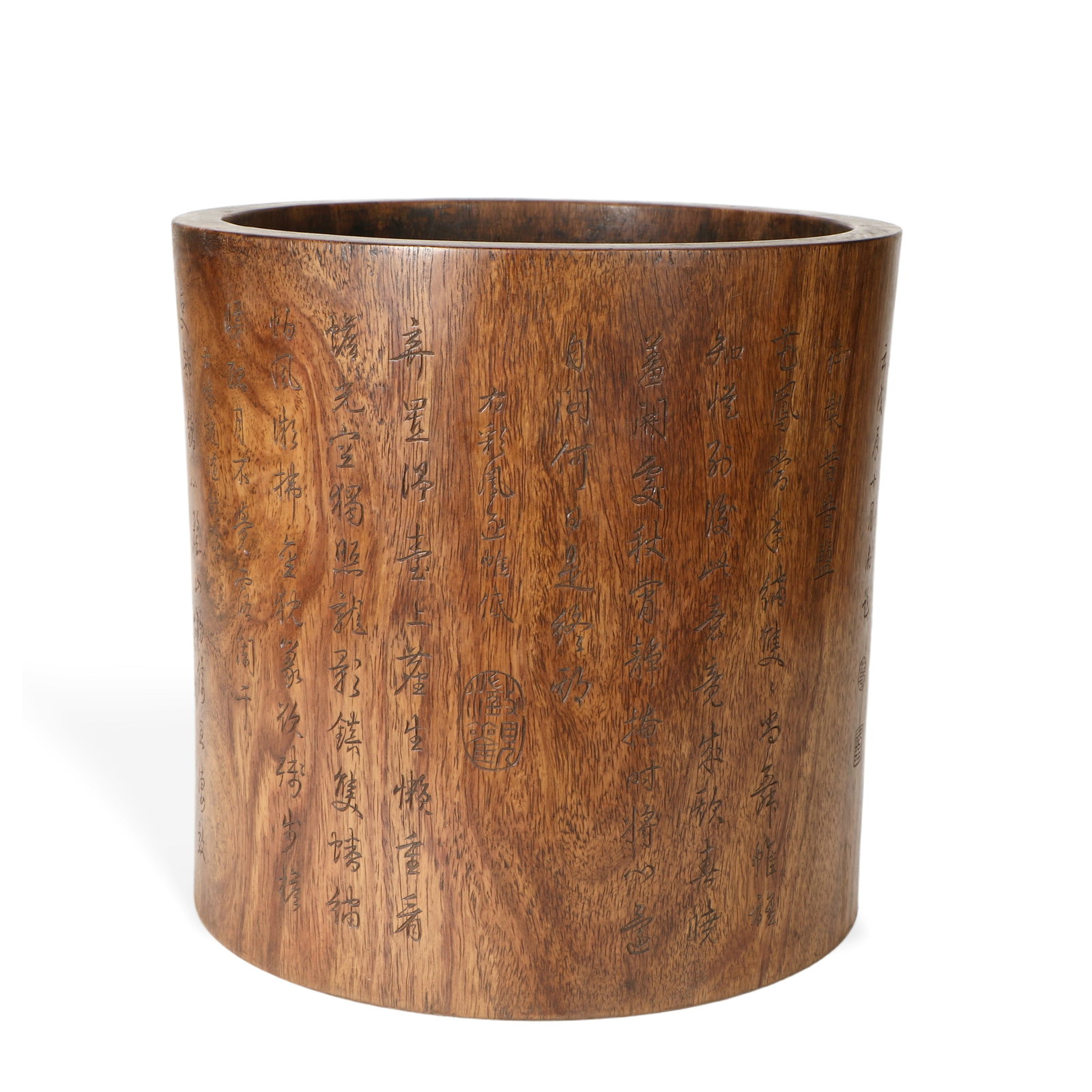 A Qing Dynasty huanghuali brush pot (1 of 6)