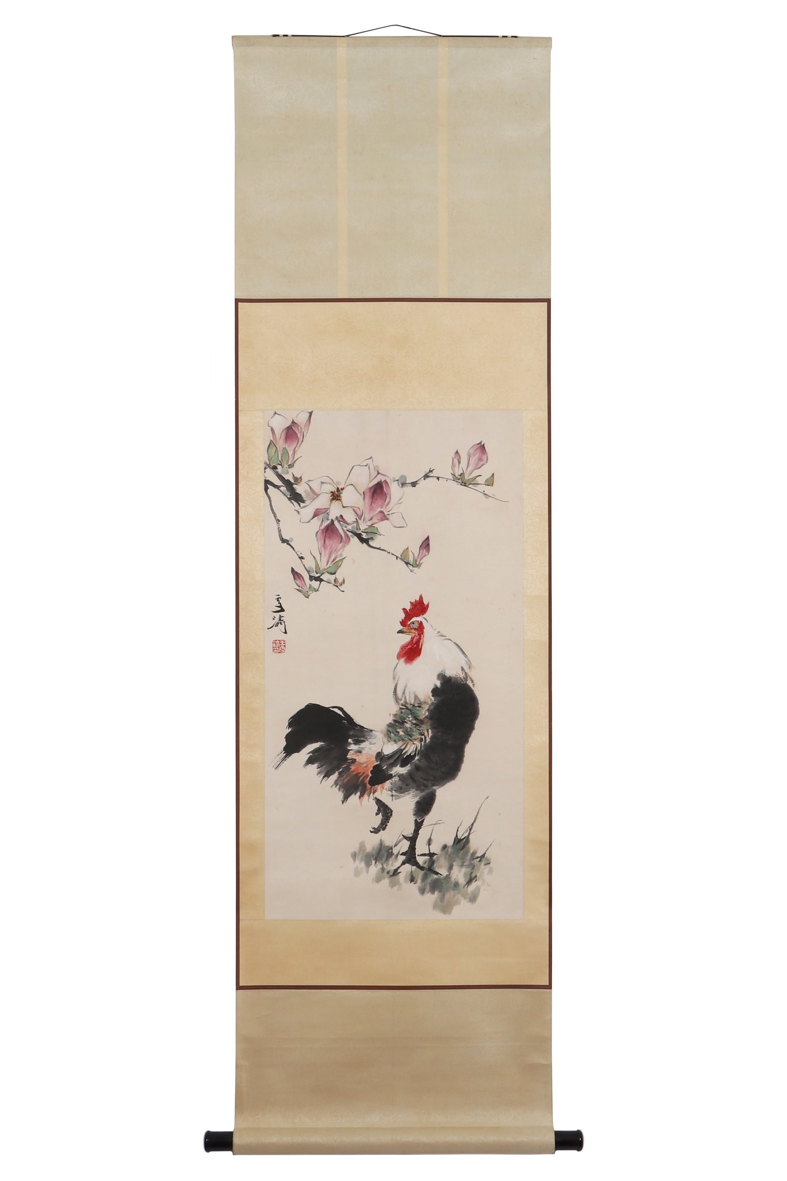 A Colorful Rooster Painting, Signed by Wang Xuetao (1 of 12)