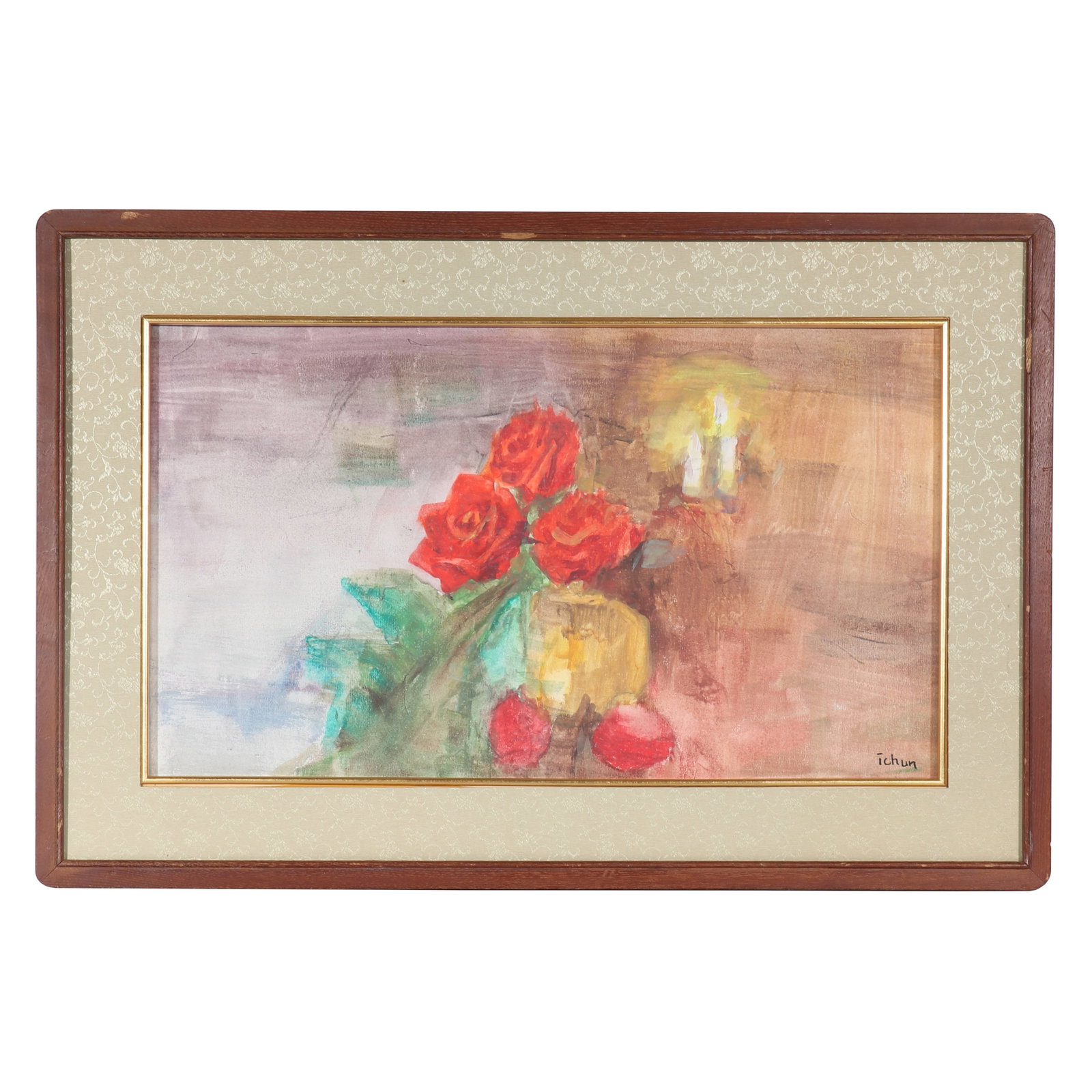 "FRUITS AND ROSES IN CANDLELIGHT", Signed by Chen Baoyi (1 of 15)