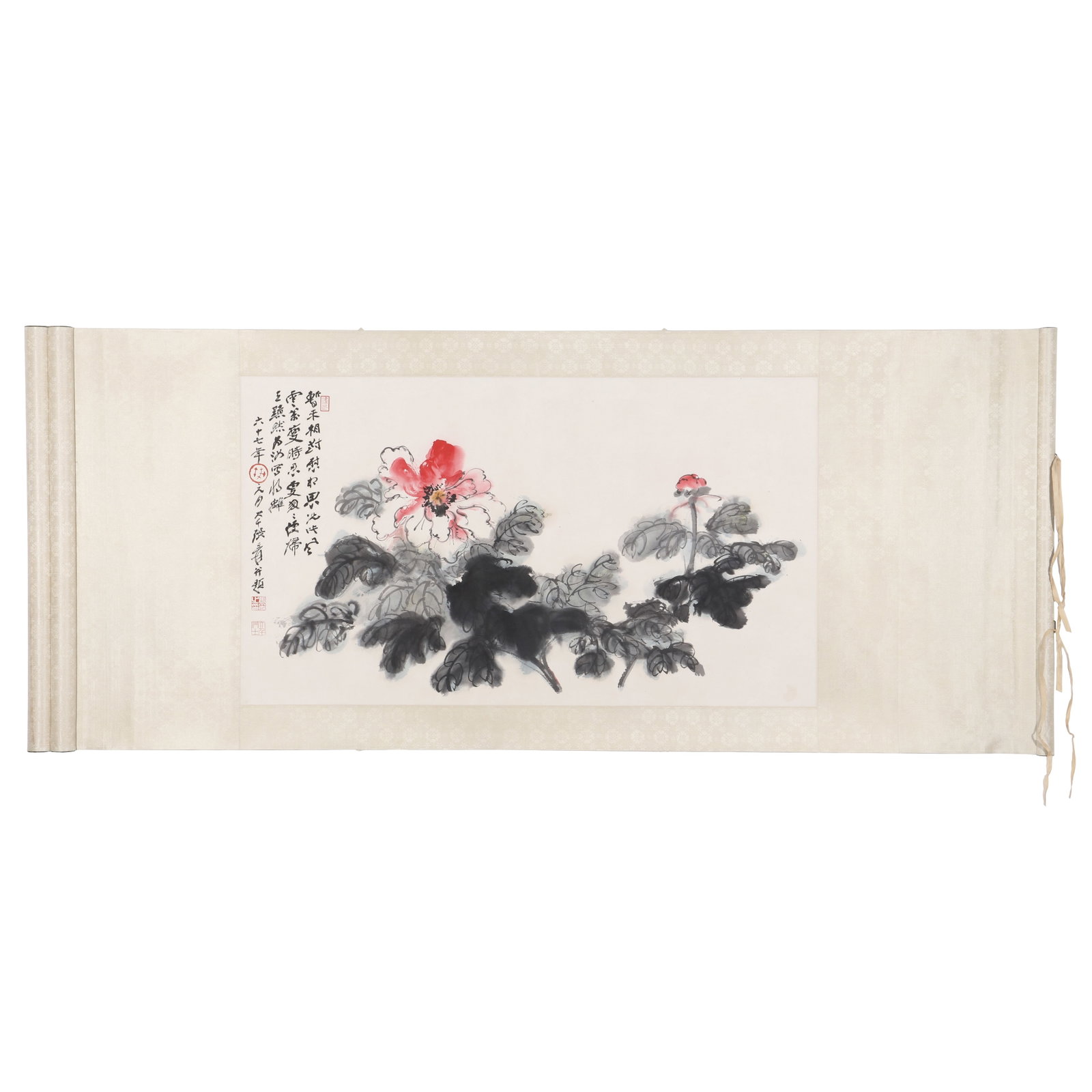 A Scroll of Flowers, Signed by Zhang Daqian (1 of 15)