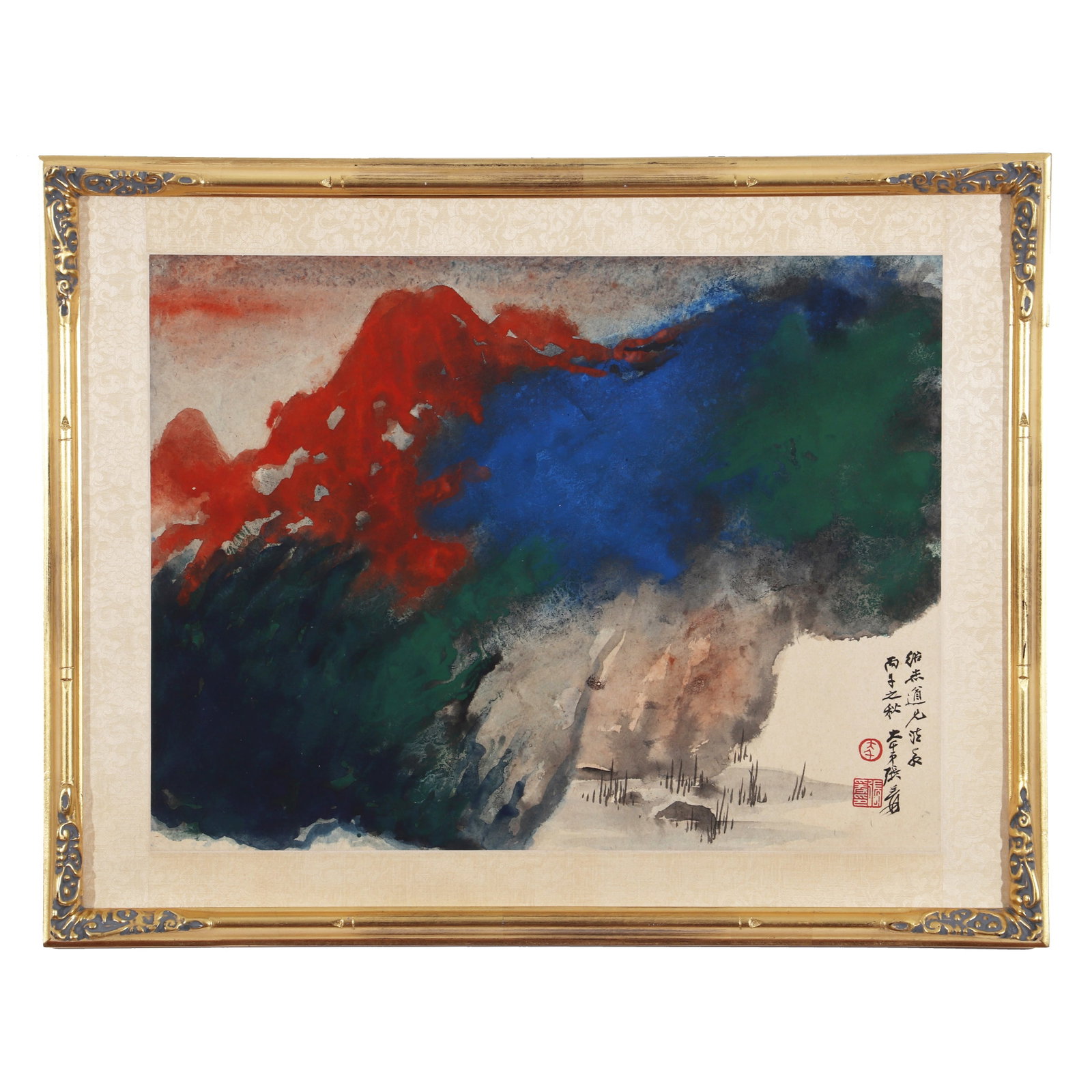 A Splashed Color Landscape Painting, Signed by Zhang Daqian (1 of 14)