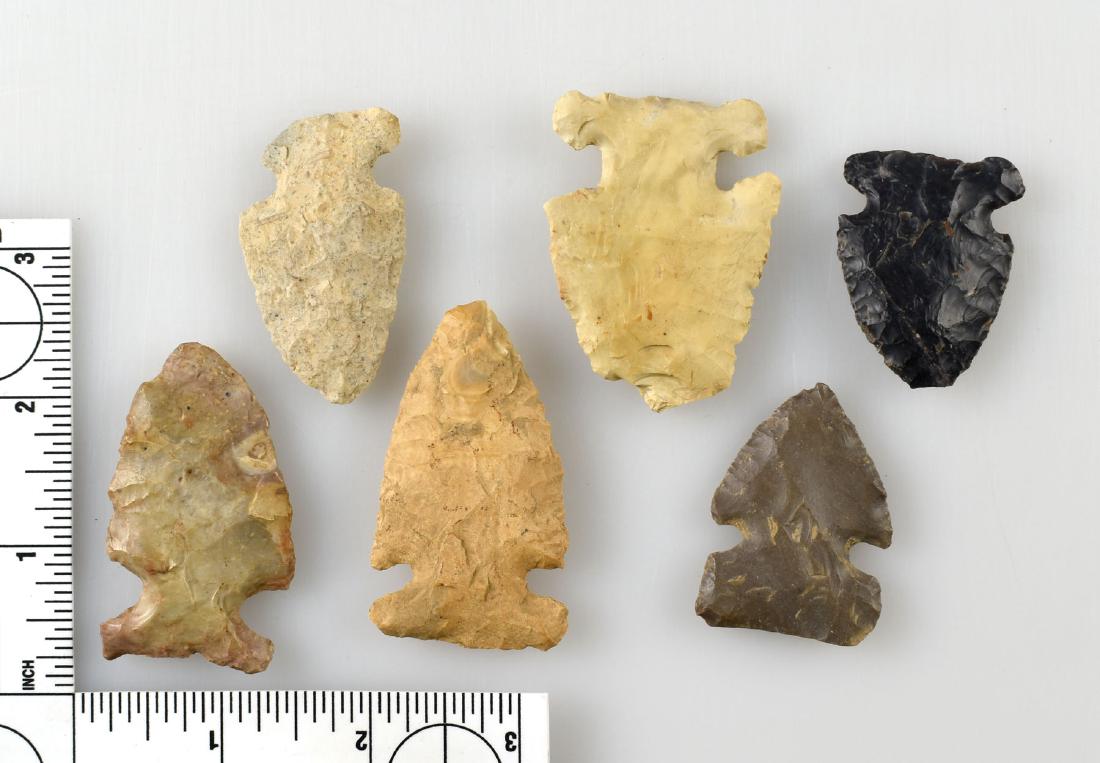 6 Nice Thebes & Big Sandy Arrowheads (1 of 1)