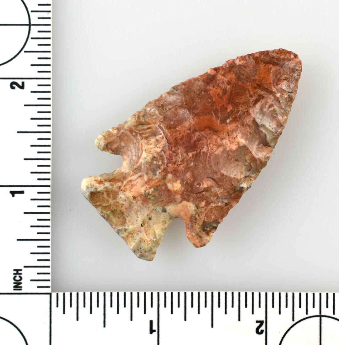 2 3/8" Hardin - Jackson COA: Excellent example in Flint Ridge flint from Licking Co., Ohio. Formerly of the Travis, Allen, and Meyer Collections. Jackson COA.