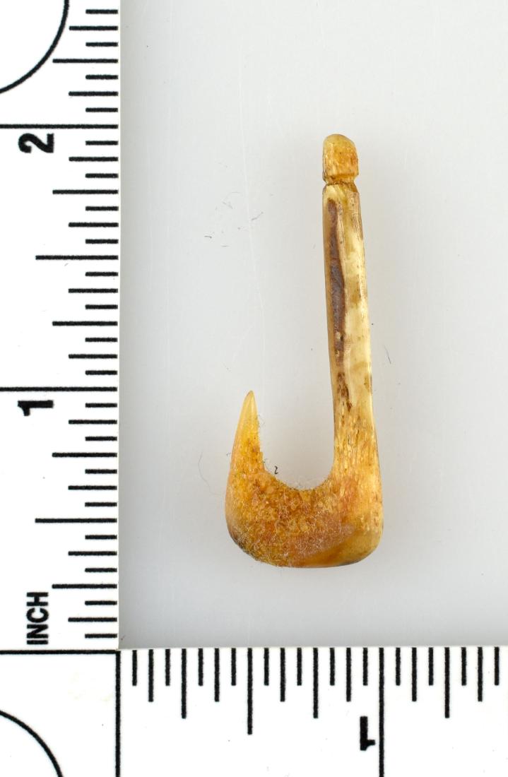 1 5/8" Bone Fish Hook: Nice example from Mason Co., Kentucky. Ex - Lincoln Smith Collection