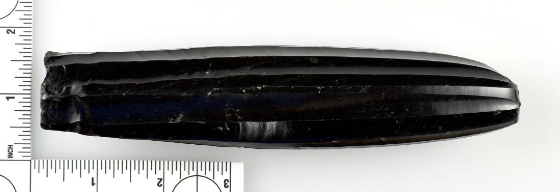 6 3/4" Mayan Obsidian Bladelet Core: Nice example from Central America. Ex - Meyer Collection.