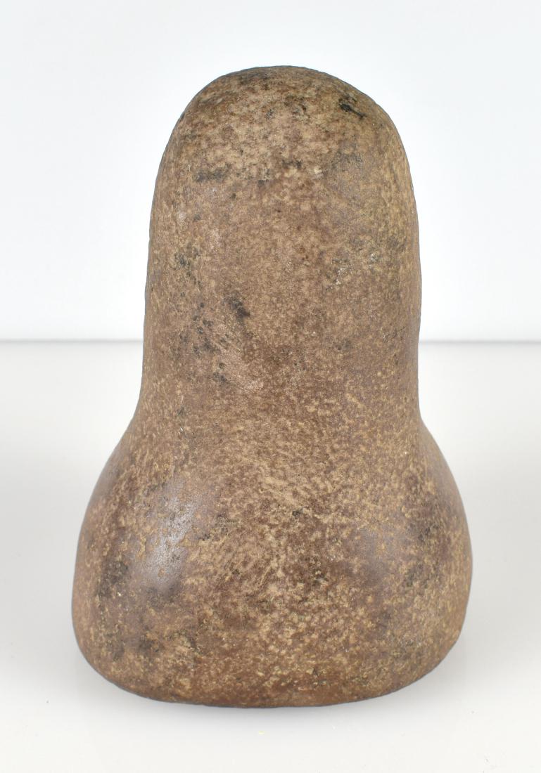 5" Bell Pestle: Exceptional maroon quartzite example from the Meyer Collection. Very nice.