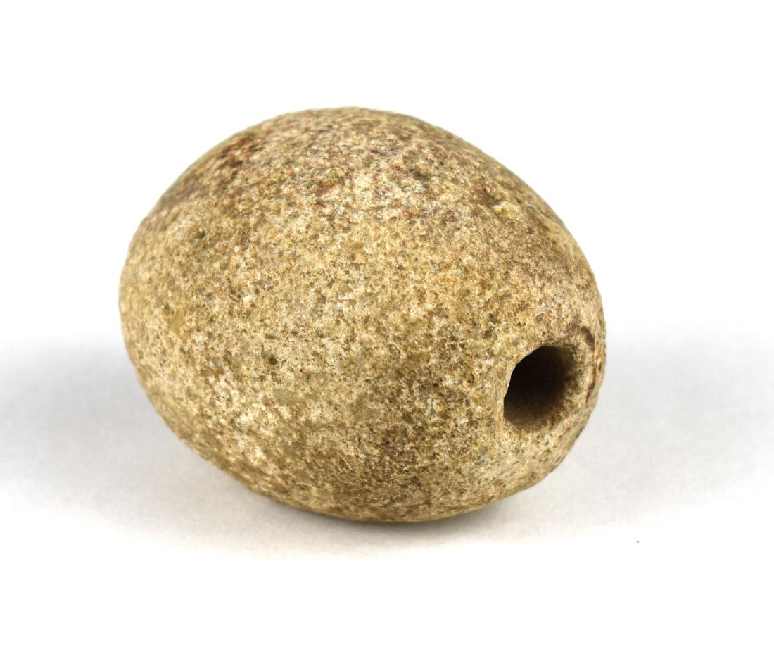 2 1/4" Quartzite Fluted Ball Bannerstone - Davis COA: Indiana example formerly of the John Davidson Collection. Davis COA.