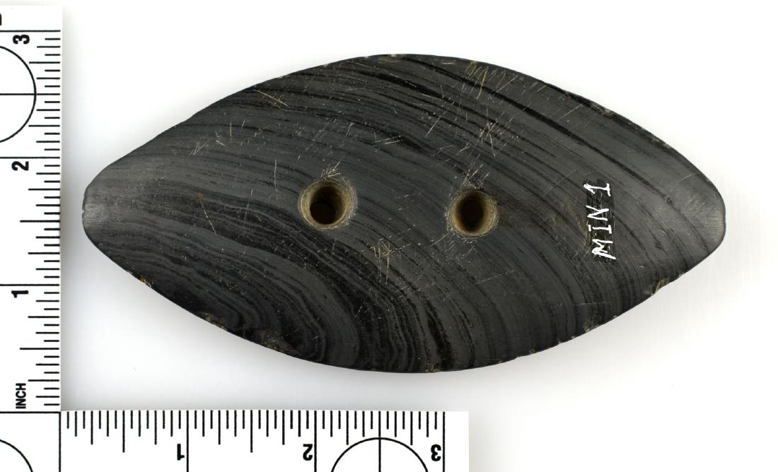 4 7/8" Ovate Gorget: Nice example from Monroe Co., Indiana with some collector polish present. Ex - Converse Auction, Lincoln Smith Collection.