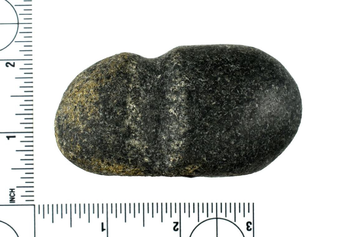 3 1/4" Small 'Pocket' 3/4 Groove Axe: Green Diorite example from Indiana.