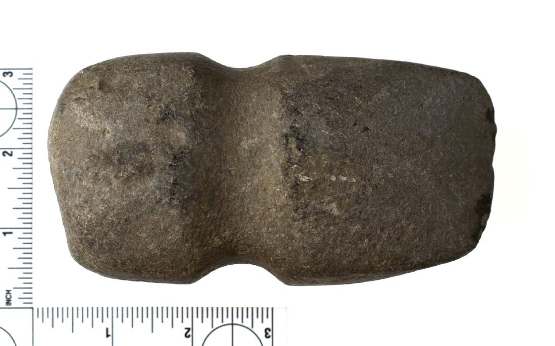 5 1/4" Full Groove Axe: Pretty gray hardstone example. Ex - Meyer Collection.