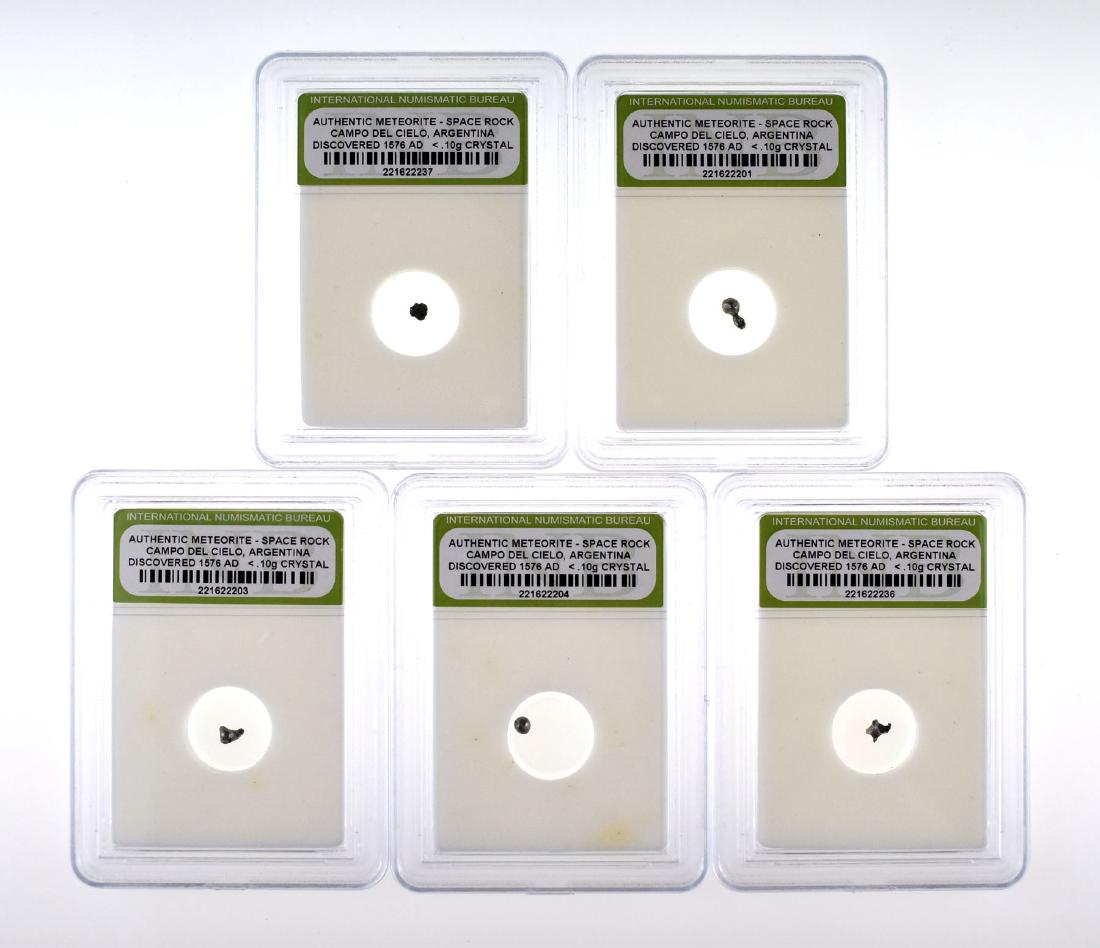 5 Campo Del Cielo Micro-Meteorites: Tiny examples from the Campo Del Cielo Meteorite field in Argentina.