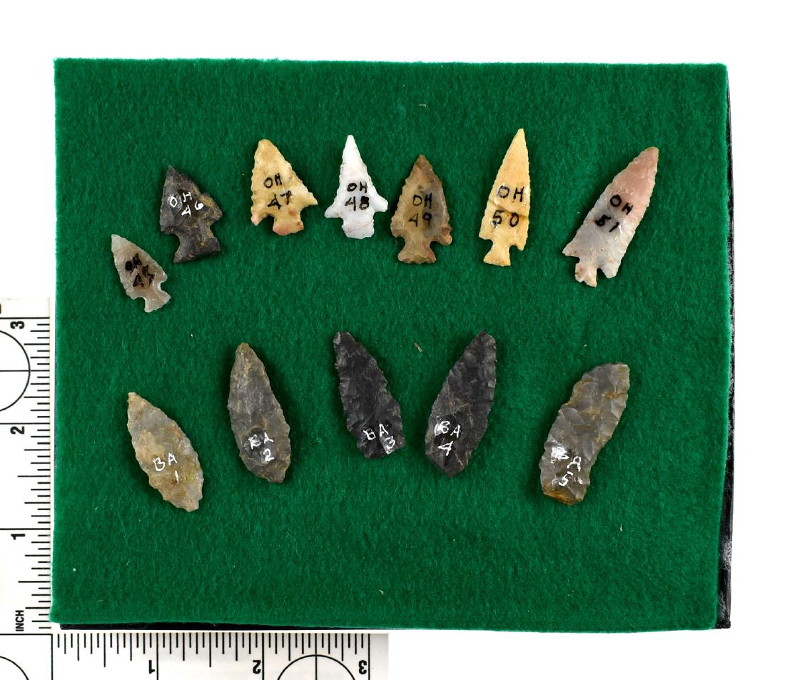 12 Ohio Birdpoints: Assortment of nice points from the Lincoln Smith Collection.