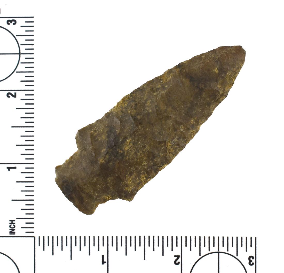 3 1/8" Stemmed Knife: Dover Chert. Ex- Griffin. Central Tennessee.