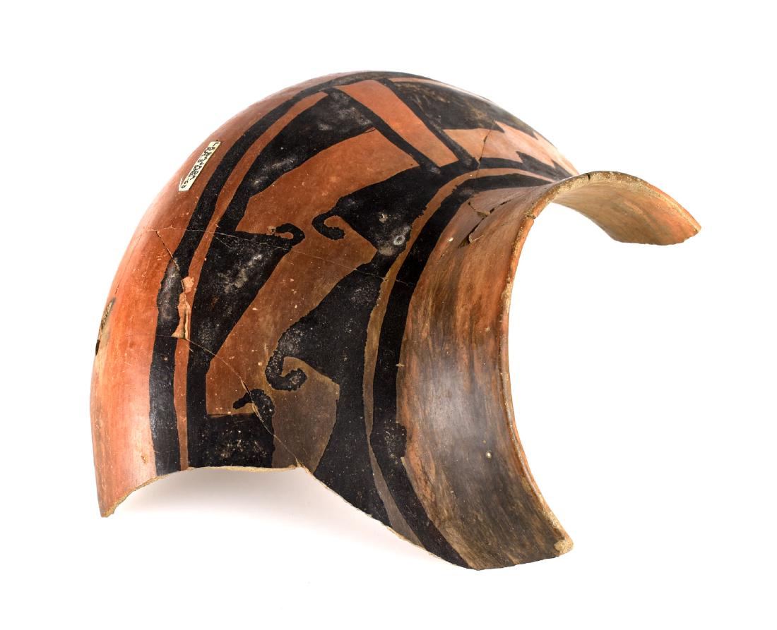 11 1/2" Anasazi Agua Fria Redware Olla Fragment: Large Olla fragment acquired from the Monica King Collection by Lincoln Smith. Labeled 'La Bajada, Rm.3, Sprg-63' Very pretty and displays very well.