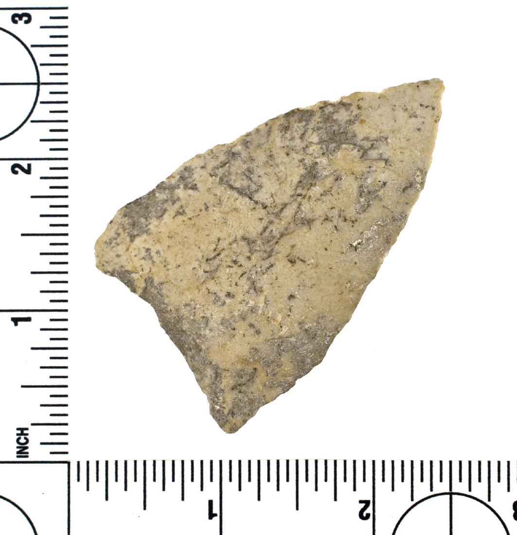 2 5/8" Kinney Knife: Nice example from Texas in Edwards Plateau Chert. Ex Meyer Collection. Caliche deposits.