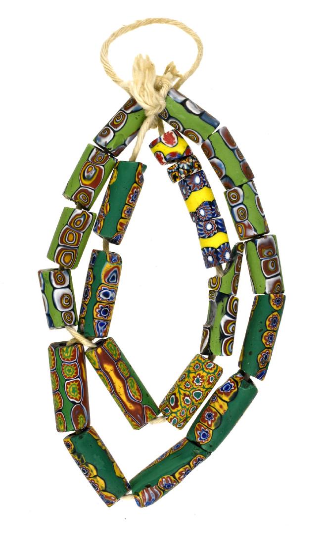 20" Strand of Millefiori Beads: Nice strand of these art-glass beads. Ex - Meyer Collection.