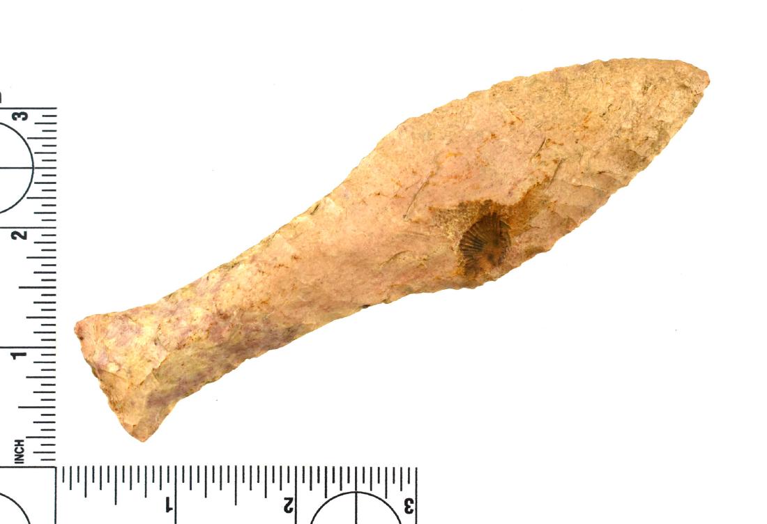 5 5/8" Reproduction Danish Dagger: Burlington Chert example. Reproduction. As-Is.