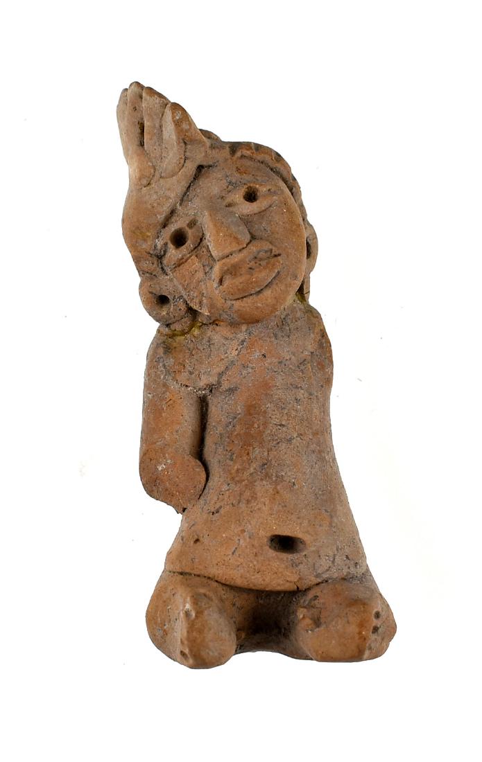 3 1/8" Precolumbian Terracotta: Fragmentary figural piece from the Meyer Collection.