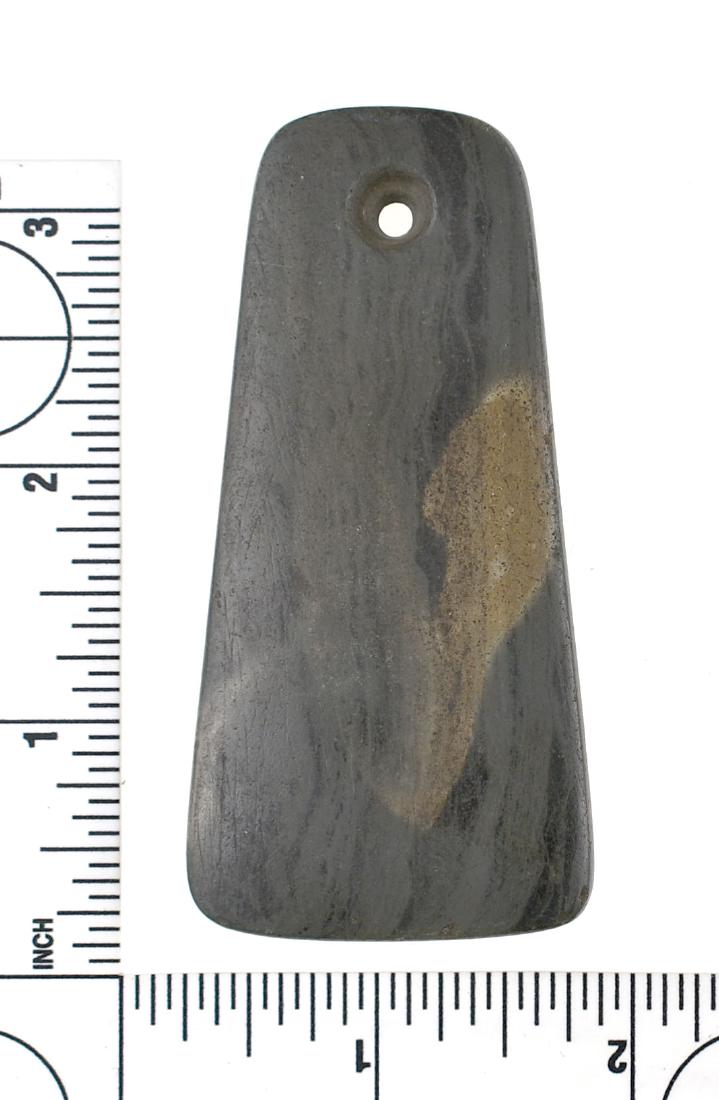 3 3/16" Trapezoidal Pendant: Banded Slate example from Ohio.