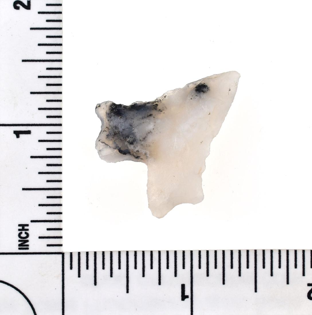 1 1/4" Baker Point: Chalcedony example from SW Texas. Unusual rare bifurcated type. Ex Meyer Collection.