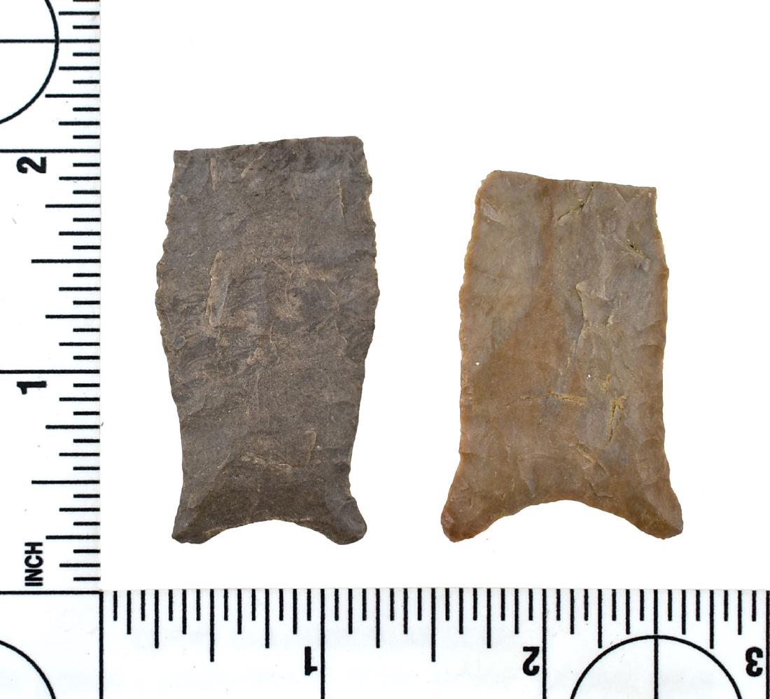 Pair of Paleo Beaver Lake Bases: Great study from Dickson Co., Tennessee. Ex Griffin Collection.