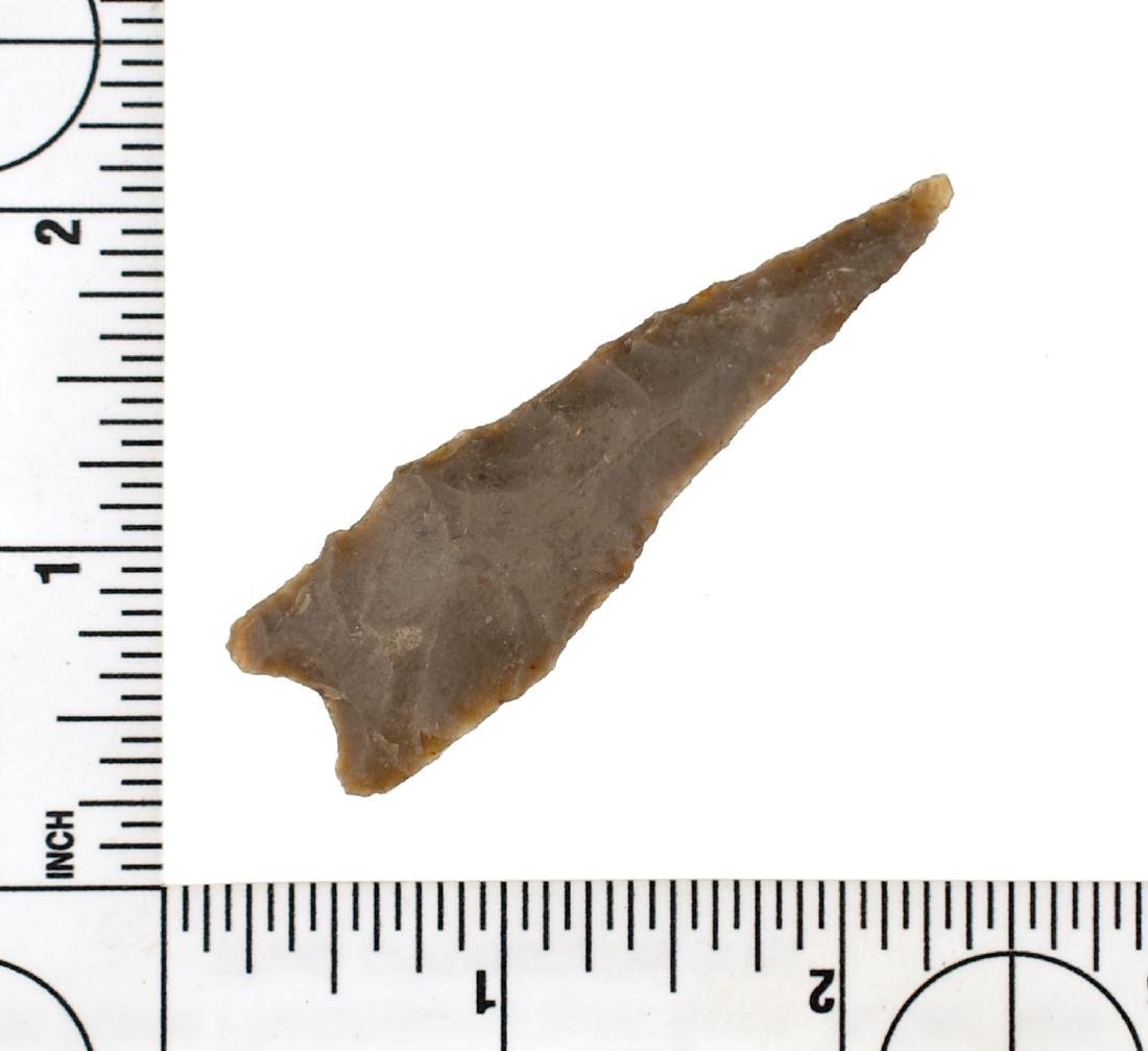 2 1/2" Pedernales: Rootbeer Flint. Central Texas. Ex Meyer Collection.