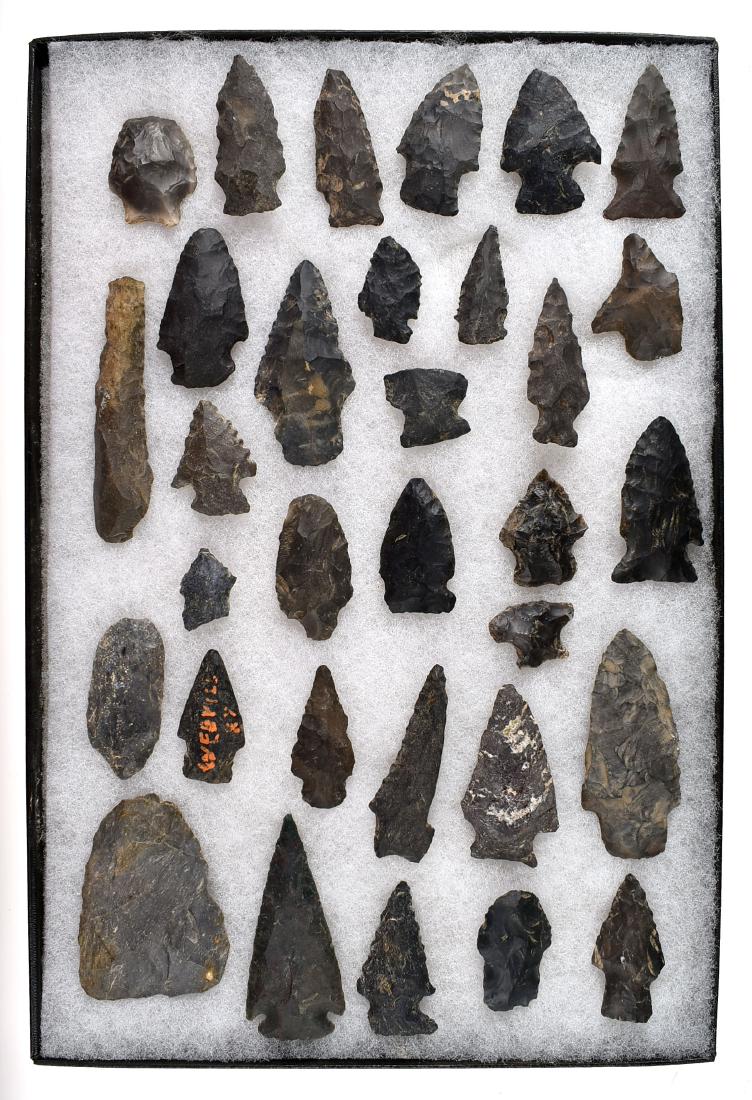 Decorative display of 30+ Arrowheads (1 of 1)