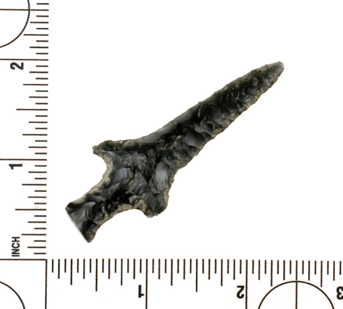2 5/8" Aztec Dart: Slender obsidian example from Northern Mexico. Ex Meyer Collection.