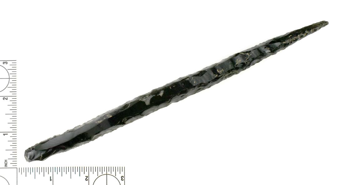 9 3/16" Teotihuacan Bloodletter/Spike: Fantastic large example from Mexico. Ex Meyer Collection.