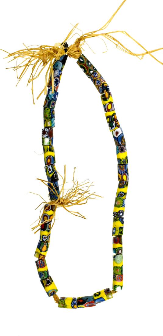 17" Millefiori Trade Bead Necklace: Fancy glass trade bead necklace from the Meyer Collection.