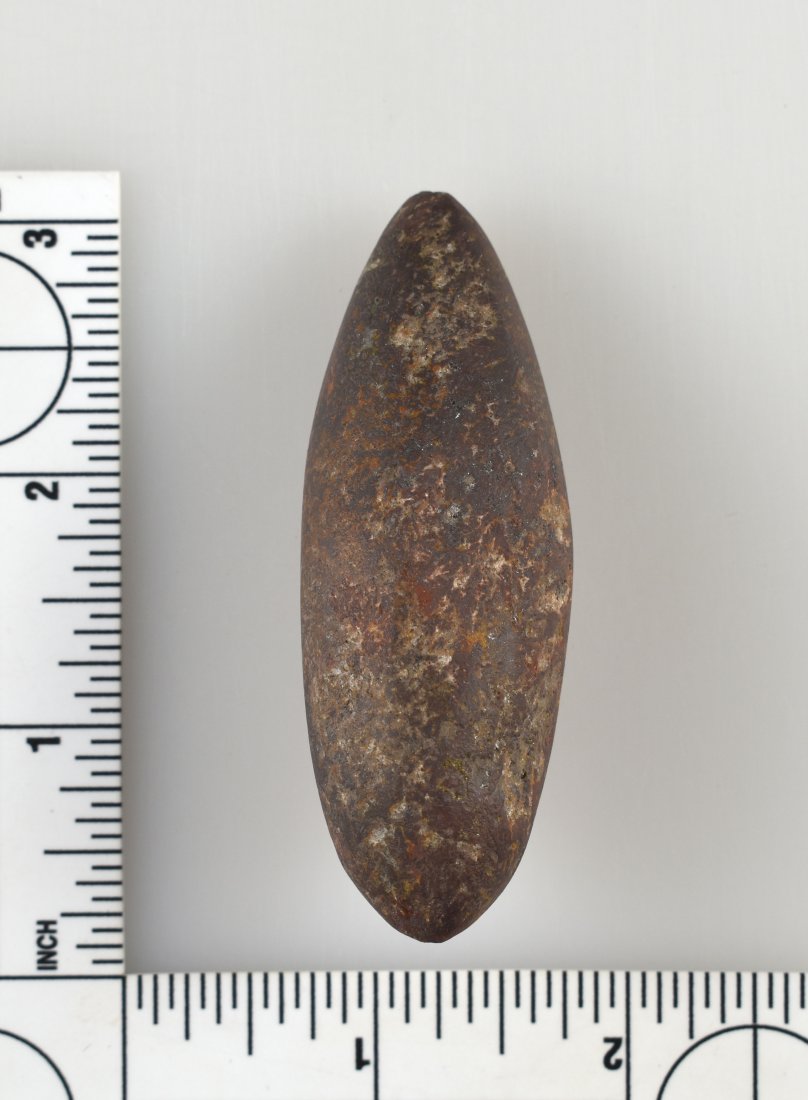 2 7/8" Ungrooved Hematite Plummet - Ex- Jim Bennett: Polished ungrooved example from Ohio. Ex- Jim Bennett.