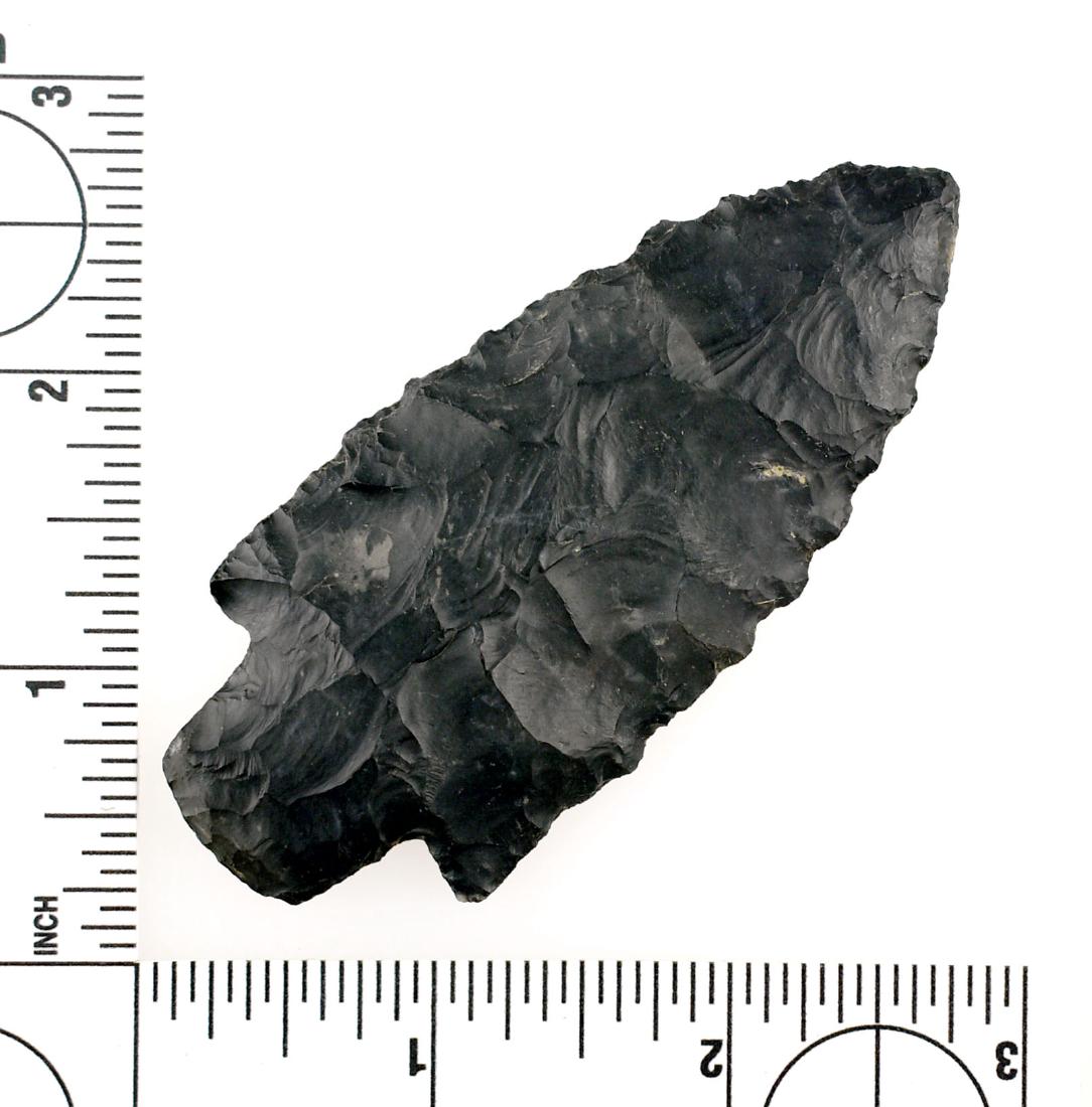 3 3/8" Adena - Rogers COA: Adena reported from Ohio. Zaleski Flint. Rogers COA>