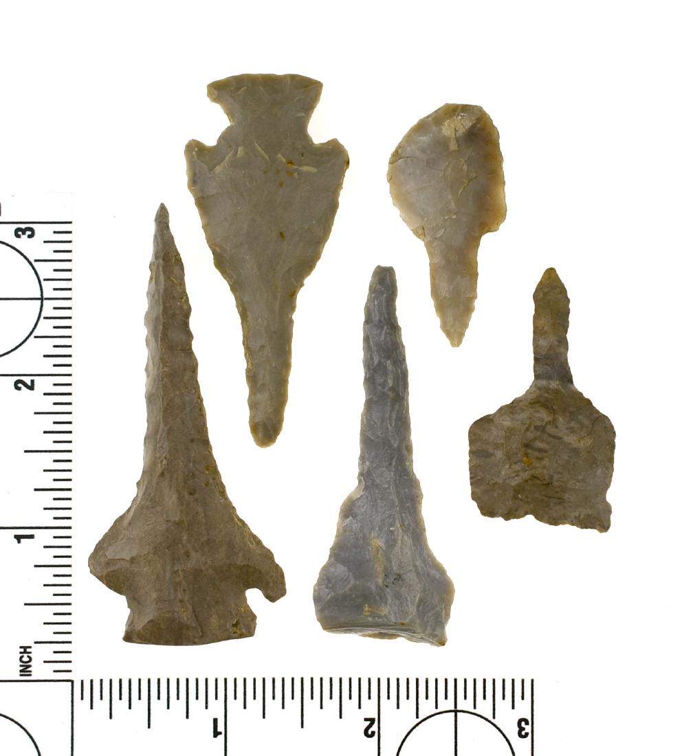 5 Drills: Assortment of nice drills from Texas, Tennessee, Kentucky and elsewhere. Dover Chert, Hornstone, and Edwards Plateau Chert represented.
