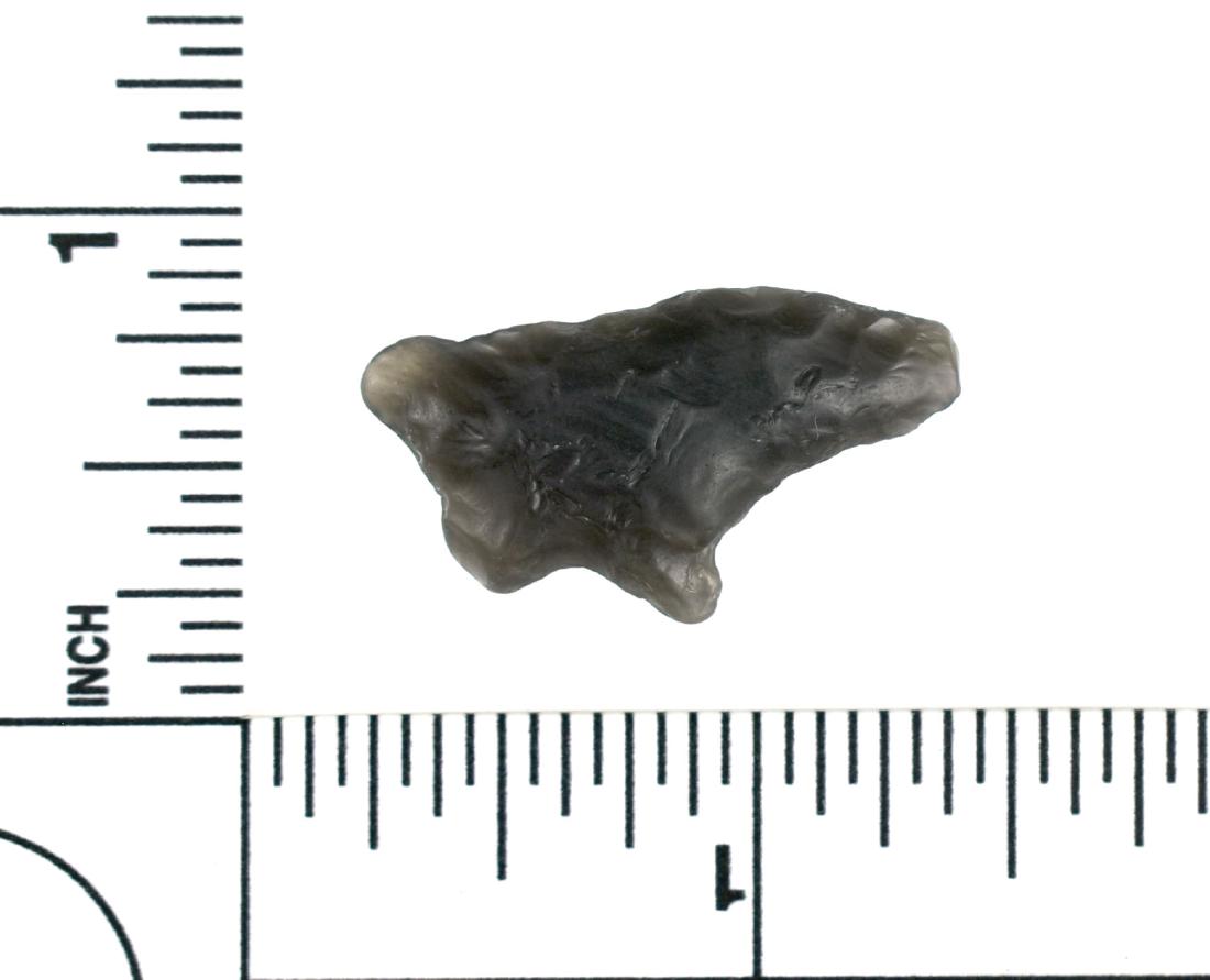 1 13/16" Bear Effigy: Polished Obsidian example from the Aleutian Islands, Alaska.