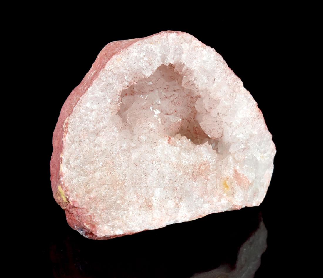 4 1/4" Quartz Geode: Nice example which could be cut and polished into bookends easily. Rock dye is present.