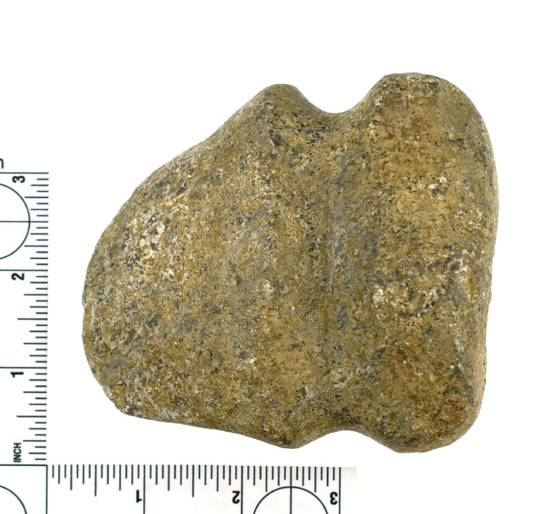 Nice 4 3/8" Specked Granite Full Grooved Axe: Specked cream, light green, and tan. Ex- Robert E. Barr Collection. Fulton Co., Illinois.