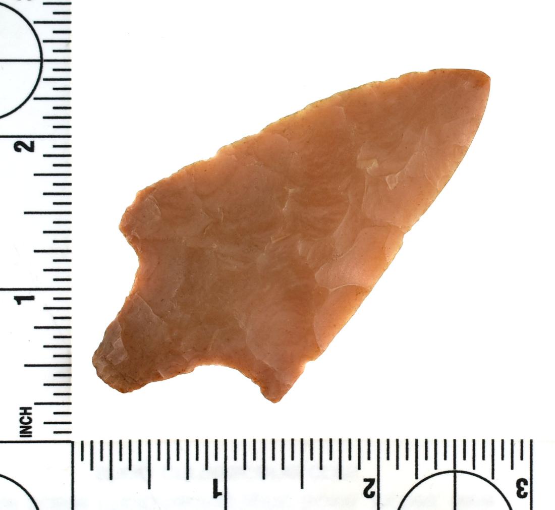 3 1/4" Gary: Excellent novaculite example from NE Texas. Ex Lincoln Smith Collection.