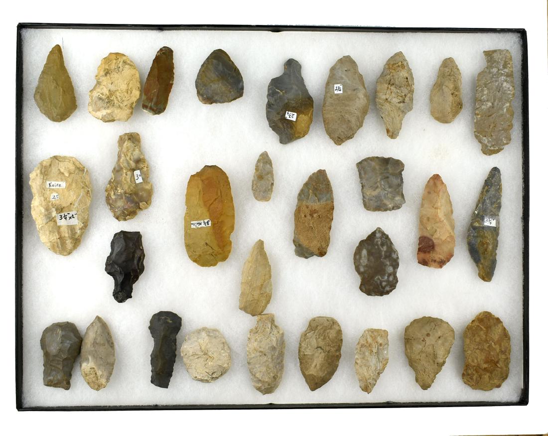 29 KY Arrowheads: Display of Central Kentucky arrowheads from a local estate.