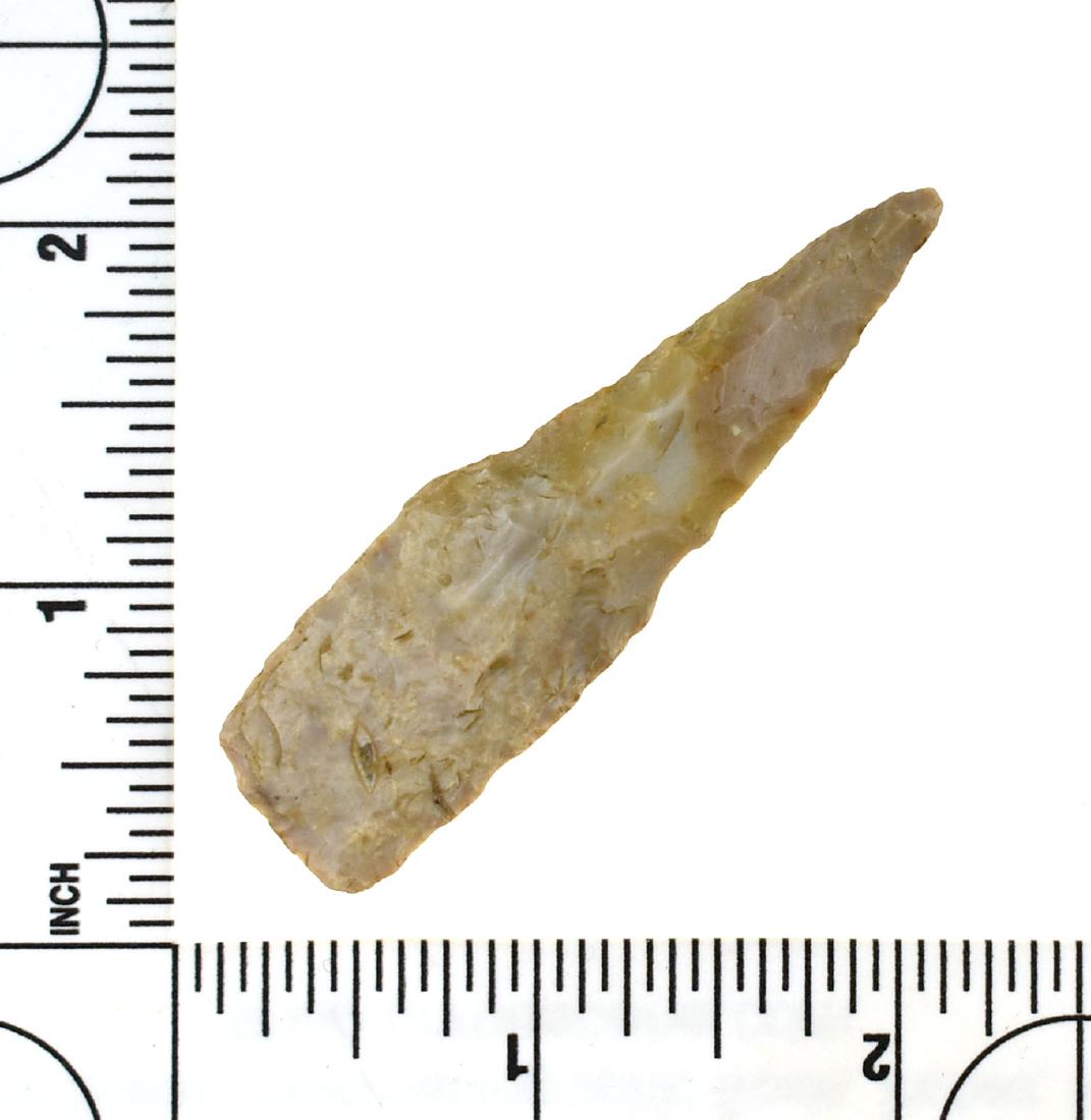 Fine 2 9/16" Boyle Chert Drill: Found in Montgomery Co., Kentucky.