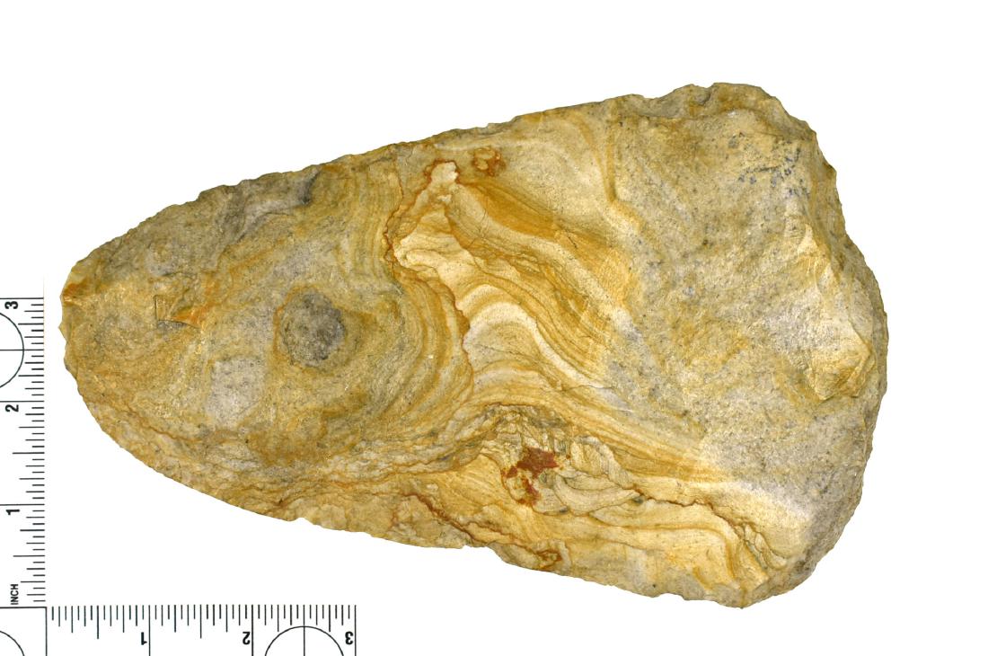 7 7/8" Hopewell Flint Hoe: Excellent example in high quality Mill Creek Chert found prior to 1950 and formerly of the Frank Adell Estate Collection.