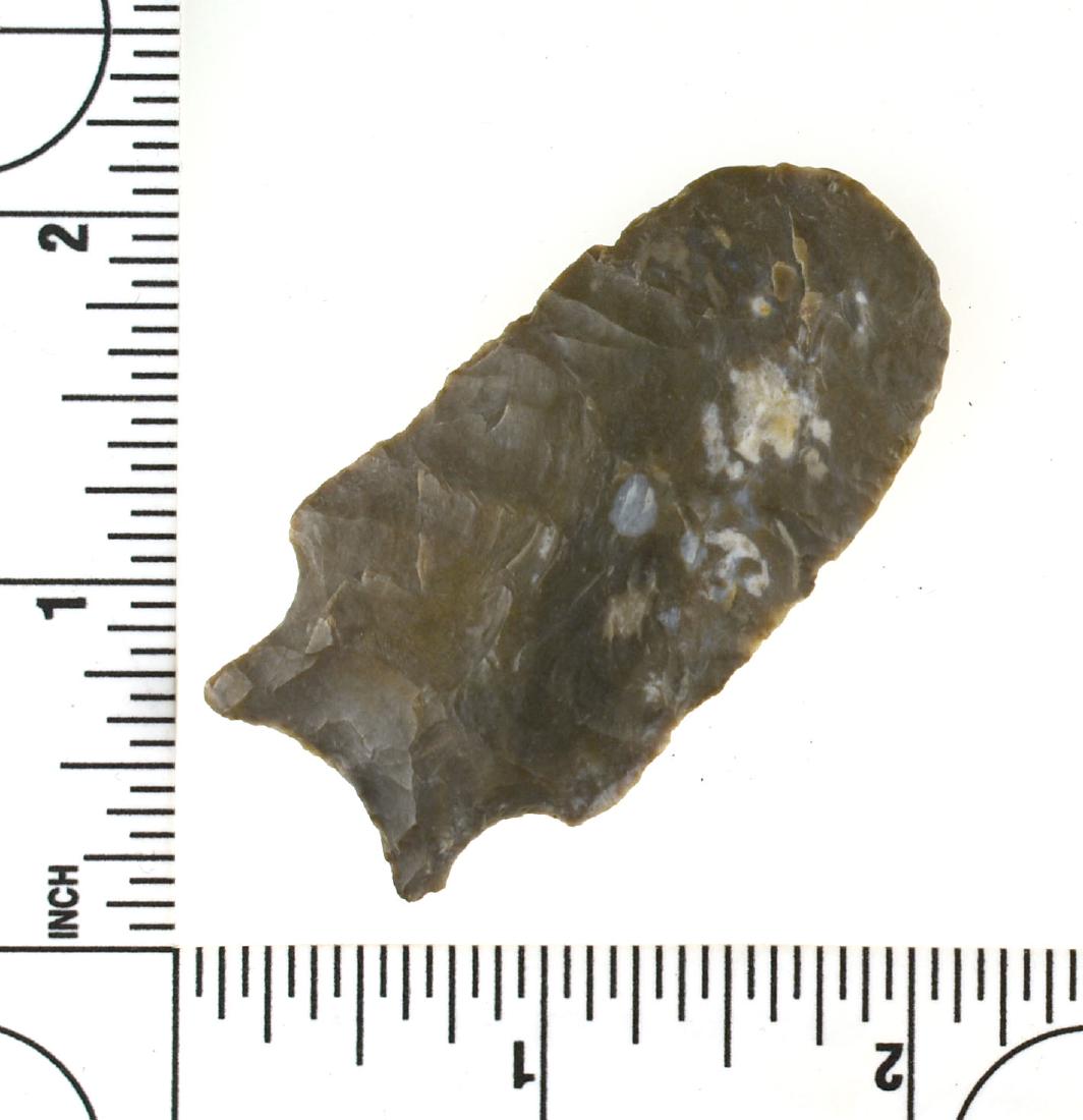 2 1/4" Hafted Scraper: Nice high grade Fort Payne example from Tennessee. Ex Mucerino Collection.
