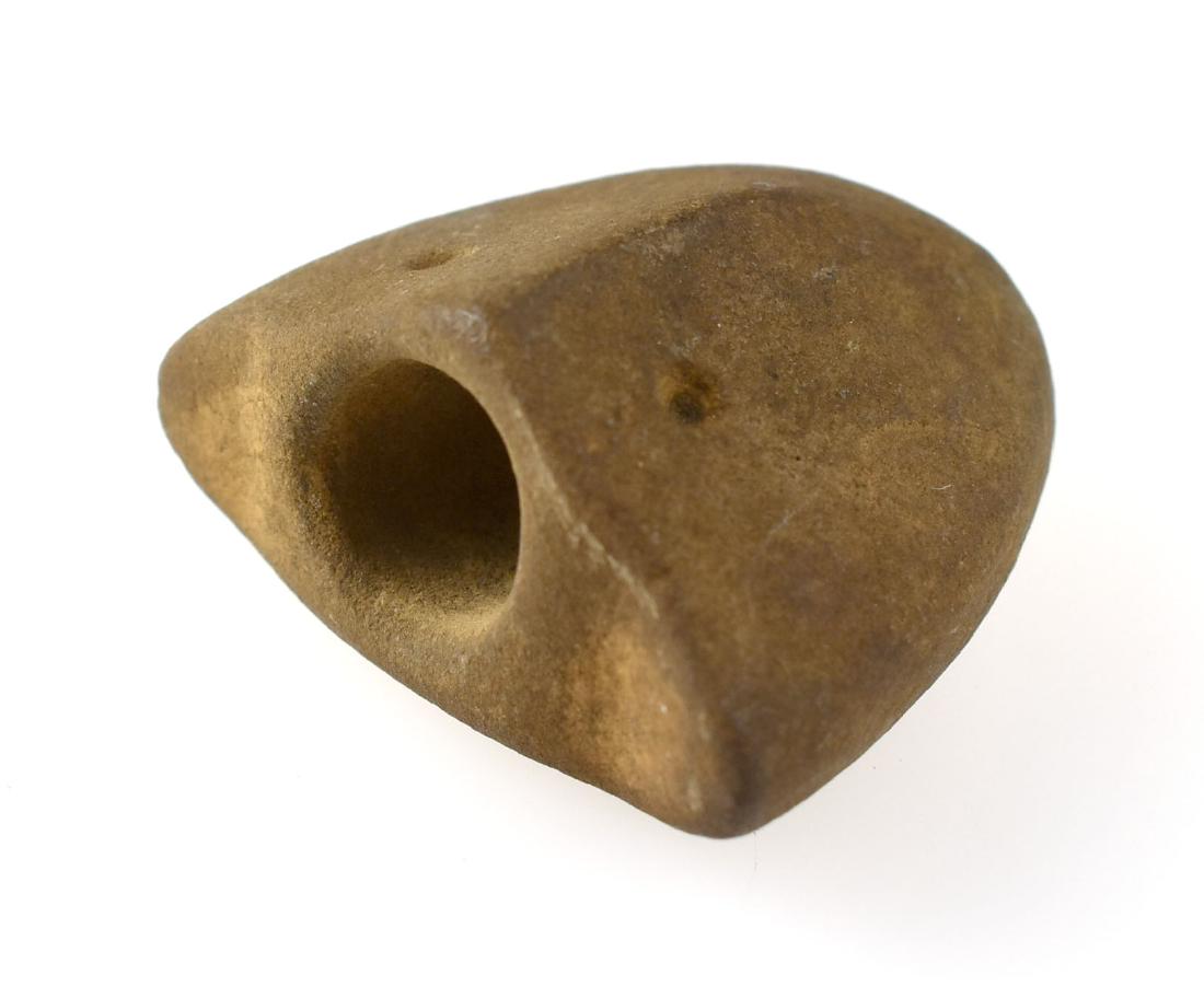1 13/16" Fort Ancient Effigy pipe: Found in Lewis Co., Kentucky. Sandstone. Nice abstract form.