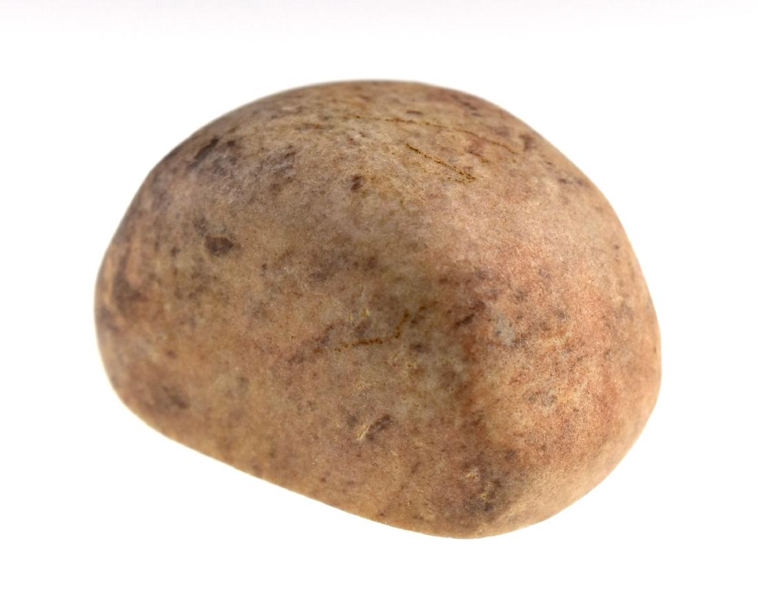 Fine Reddish Quartz Boatstone - Jackson G-9+ COA: Classic form. Deeply cupped and highly polished over its entirety. Measures 2 3/16" long x 1 5/16" tall x 1 3/8" wide. Found in Greene Co., Arkansas. Ex- Mitch Lewis. Jackson G-9+ COA.