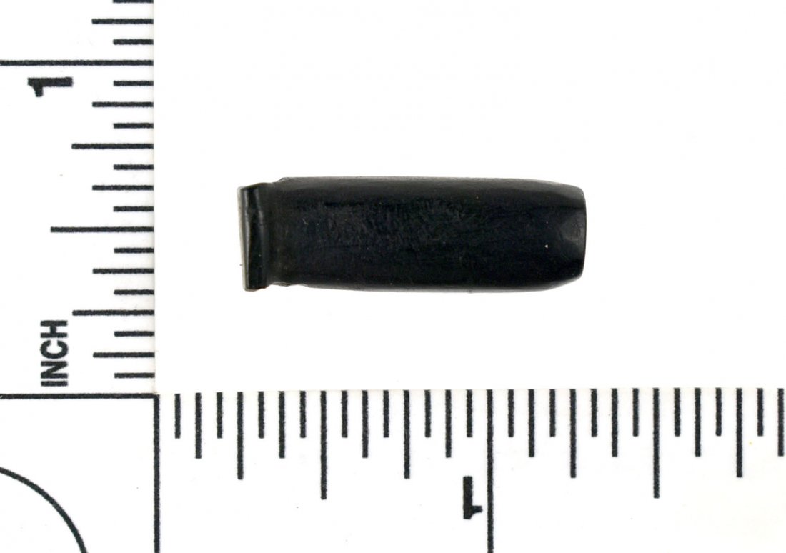 1" Inuit Lip Plug/Pabret: Polished black Jet or other hardstone. Alaska.