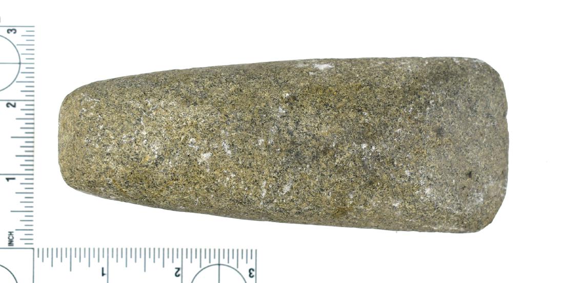 5 3/4" Adena Celt: Nice granite example from Darke Co., Ohio. Ex Frank Adell Collection.