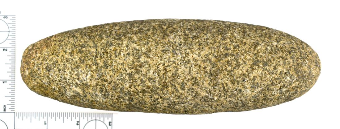 8 1/4" Ohio Roller Pestle: Granite example from Darke Co., Ohio. Ex Frank Adell Collection.